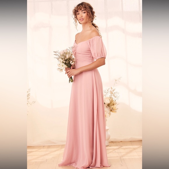 Lulus Off-the-Shoulder Puff Sleeve Maxi Dress - Picture 11 of 11